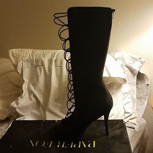 Paper Fox Knee High Heeled Boots
